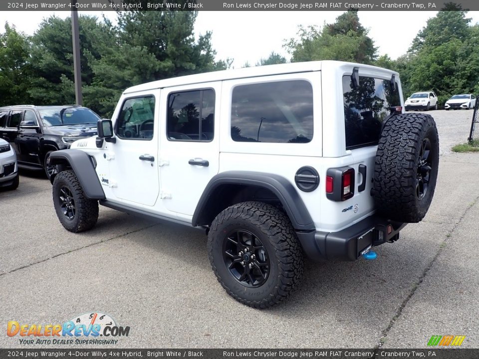 2024 Jeep Wrangler 4-Door Willys 4xe Hybrid Bright White / Black Photo #3