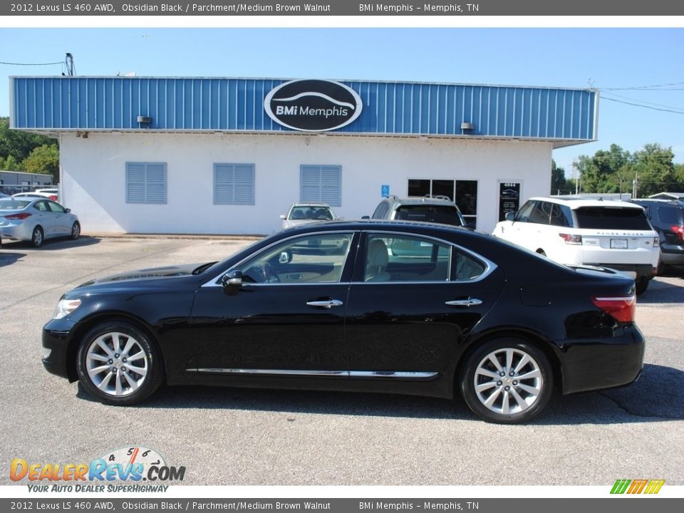 2012 Lexus LS 460 AWD Obsidian Black / Parchment/Medium Brown Walnut Photo #2