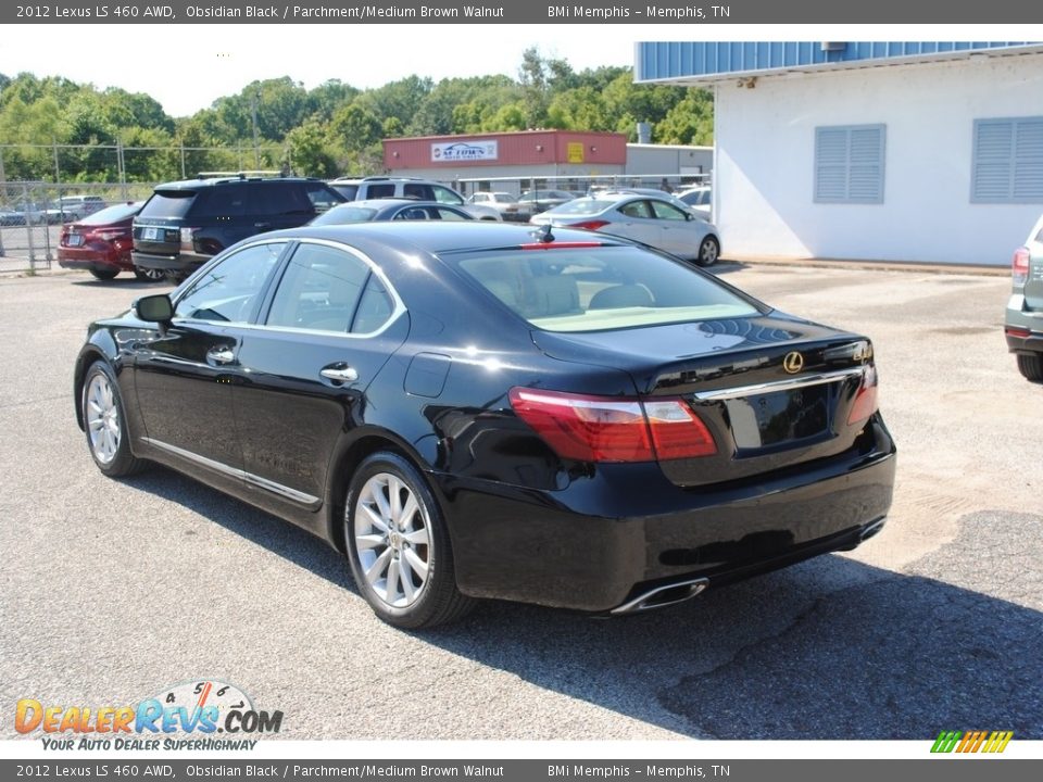 2012 Lexus LS 460 AWD Obsidian Black / Parchment/Medium Brown Walnut Photo #3