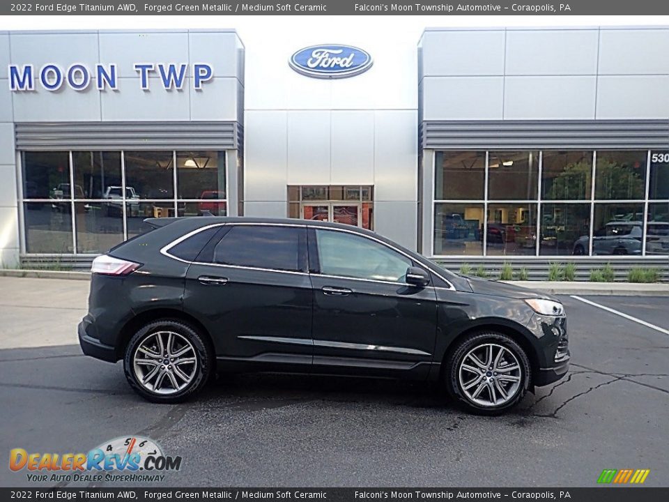 2022 Ford Edge Titanium AWD Forged Green Metallic / Medium Soft Ceramic Photo #1