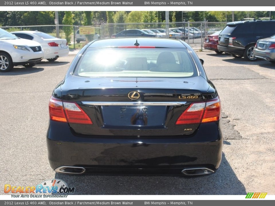 2012 Lexus LS 460 AWD Obsidian Black / Parchment/Medium Brown Walnut Photo #4