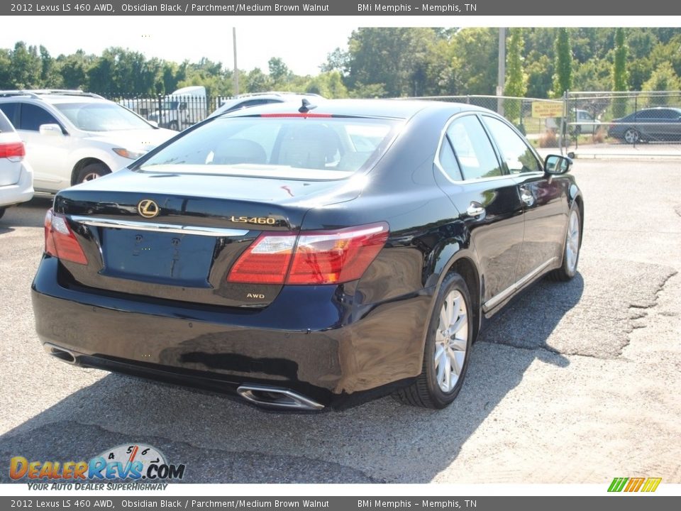 2012 Lexus LS 460 AWD Obsidian Black / Parchment/Medium Brown Walnut Photo #5