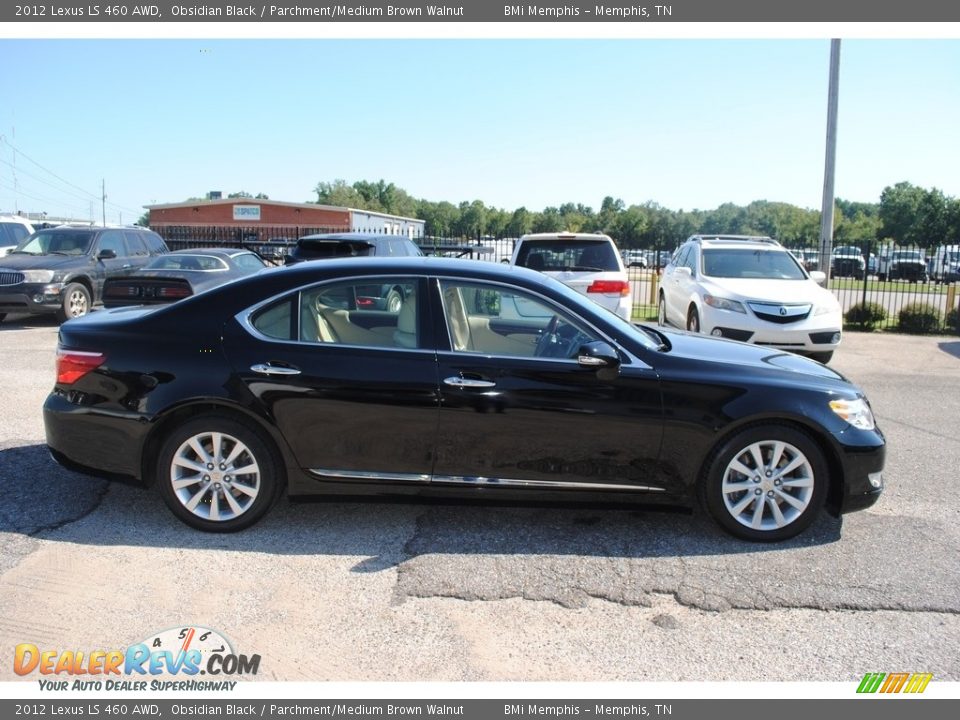 2012 Lexus LS 460 AWD Obsidian Black / Parchment/Medium Brown Walnut Photo #6