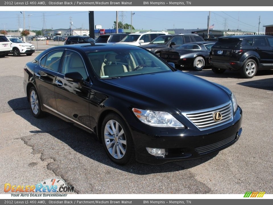 2012 Lexus LS 460 AWD Obsidian Black / Parchment/Medium Brown Walnut Photo #7