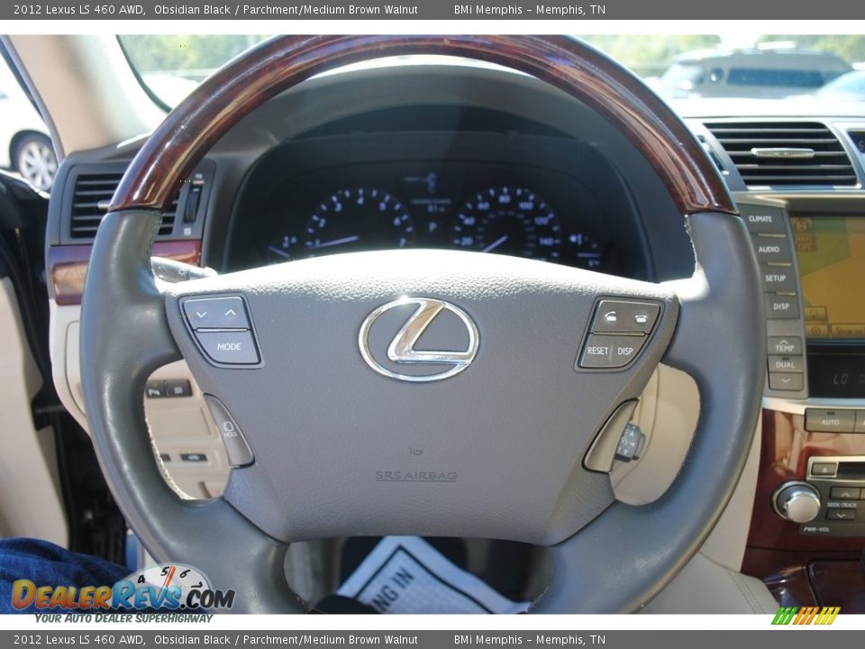 2012 Lexus LS 460 AWD Obsidian Black / Parchment/Medium Brown Walnut Photo #12