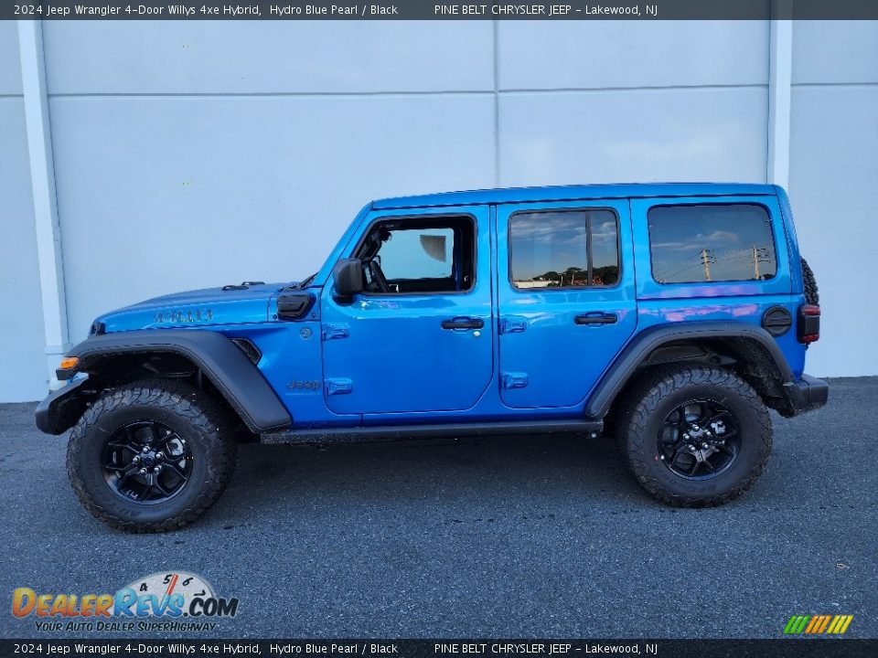 2024 Jeep Wrangler 4-Door Willys 4xe Hybrid Hydro Blue Pearl / Black Photo #3