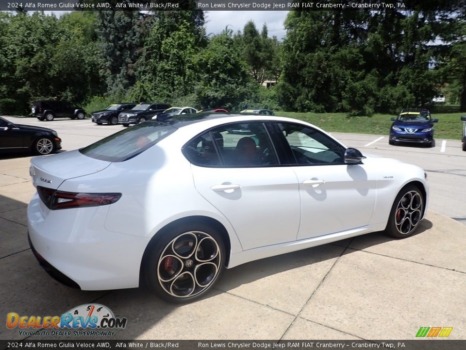 2024 Alfa Romeo Giulia Veloce AWD Alfa White / Black/Red Photo #5