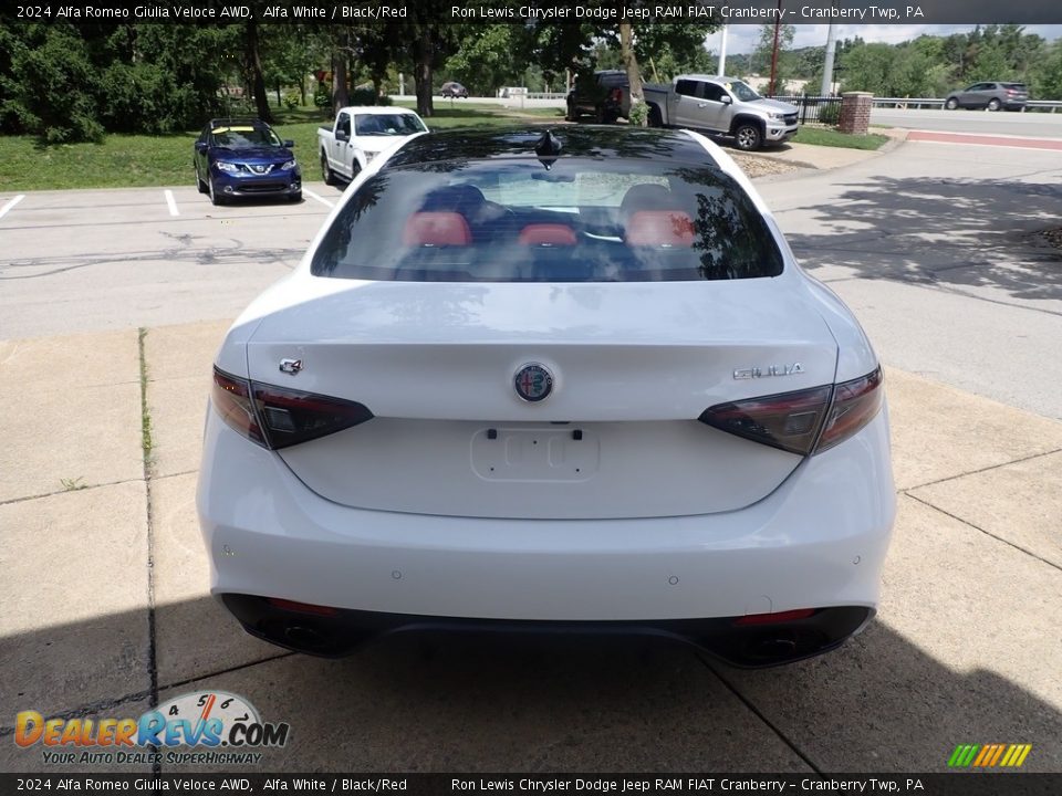 2024 Alfa Romeo Giulia Veloce AWD Alfa White / Black/Red Photo #6