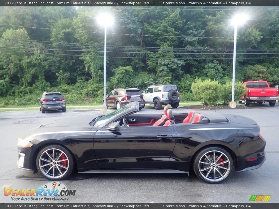 2019 Ford Mustang EcoBoost Premium Convertible Shadow Black / Showstopper Red Photo #5