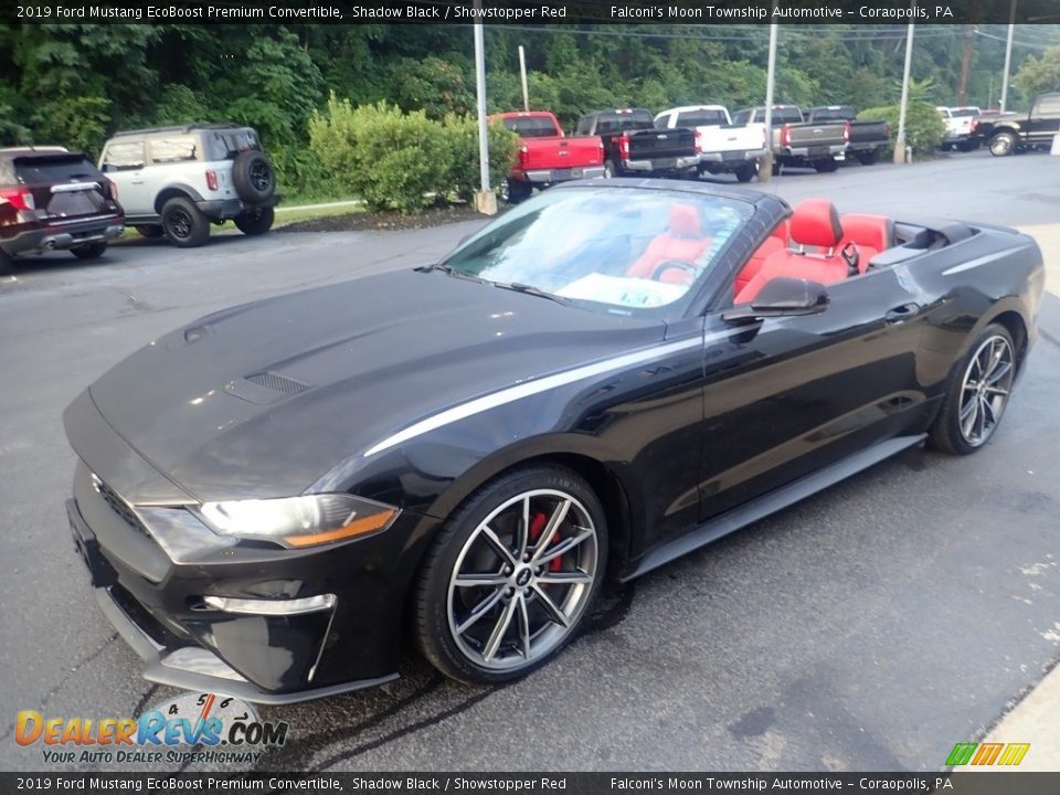 2019 Ford Mustang EcoBoost Premium Convertible Shadow Black / Showstopper Red Photo #6