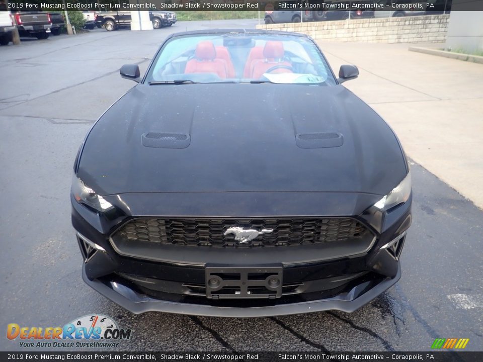 2019 Ford Mustang EcoBoost Premium Convertible Shadow Black / Showstopper Red Photo #7