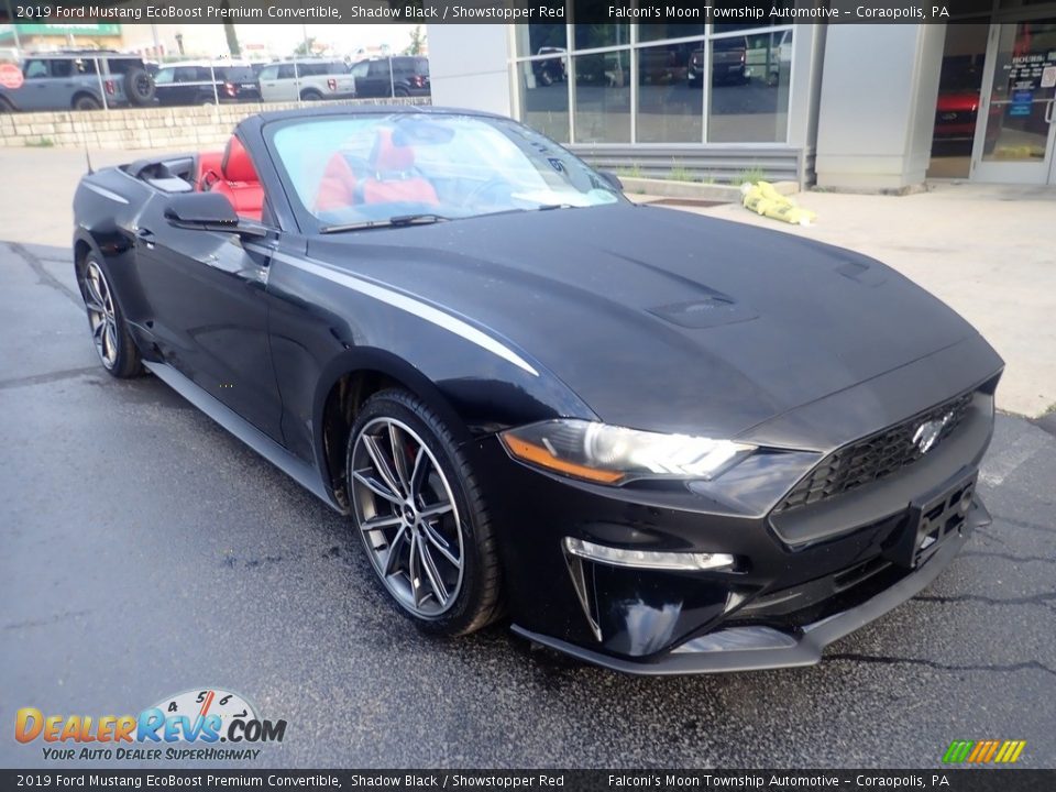 2019 Ford Mustang EcoBoost Premium Convertible Shadow Black / Showstopper Red Photo #8