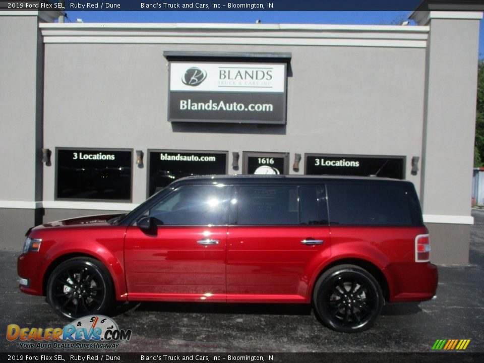 2019 Ford Flex SEL Ruby Red / Dune Photo #1