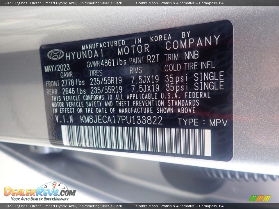 2023 Hyundai Tucson Limited Hybrid AWD Shimmering Silver / Black Photo #18