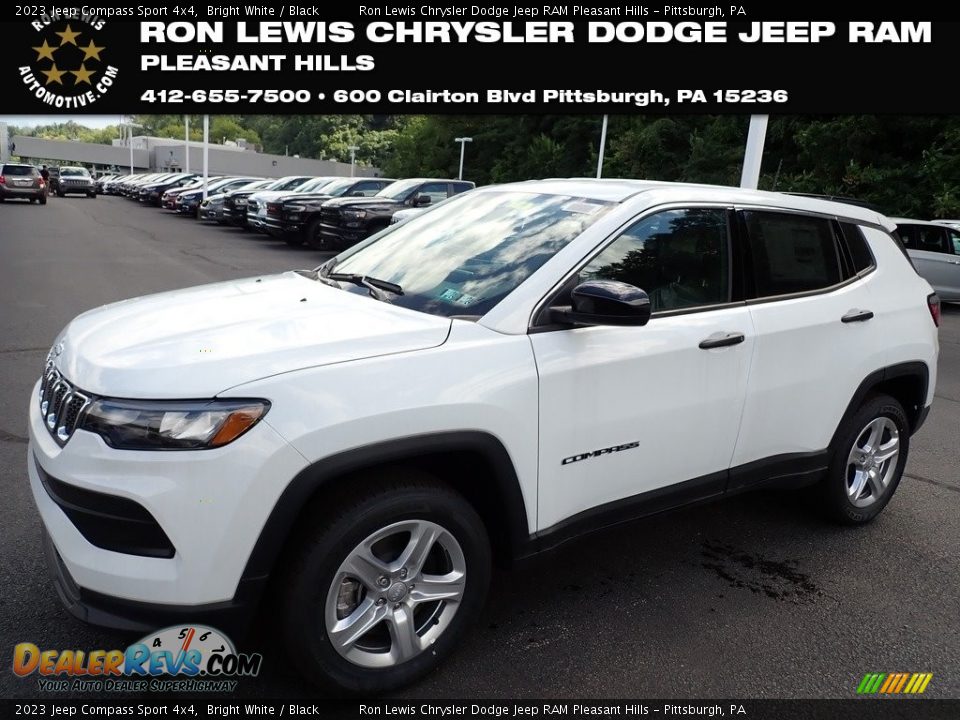 2023 Jeep Compass Sport 4x4 Bright White / Black Photo #1