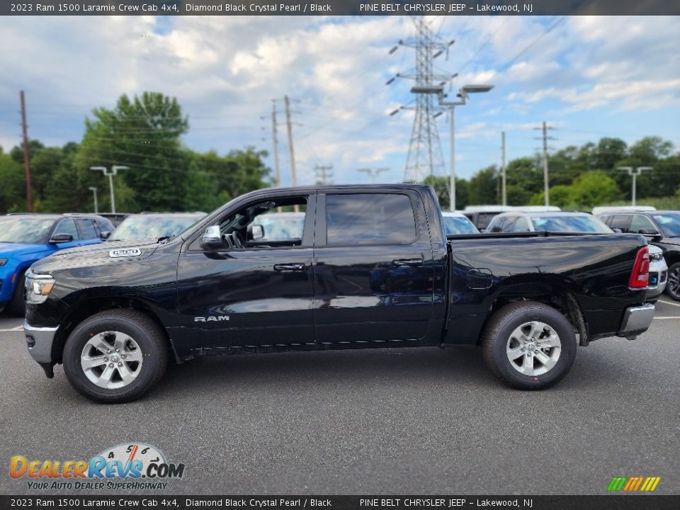 2023 Ram 1500 Laramie Crew Cab 4x4 Diamond Black Crystal Pearl / Black Photo #3