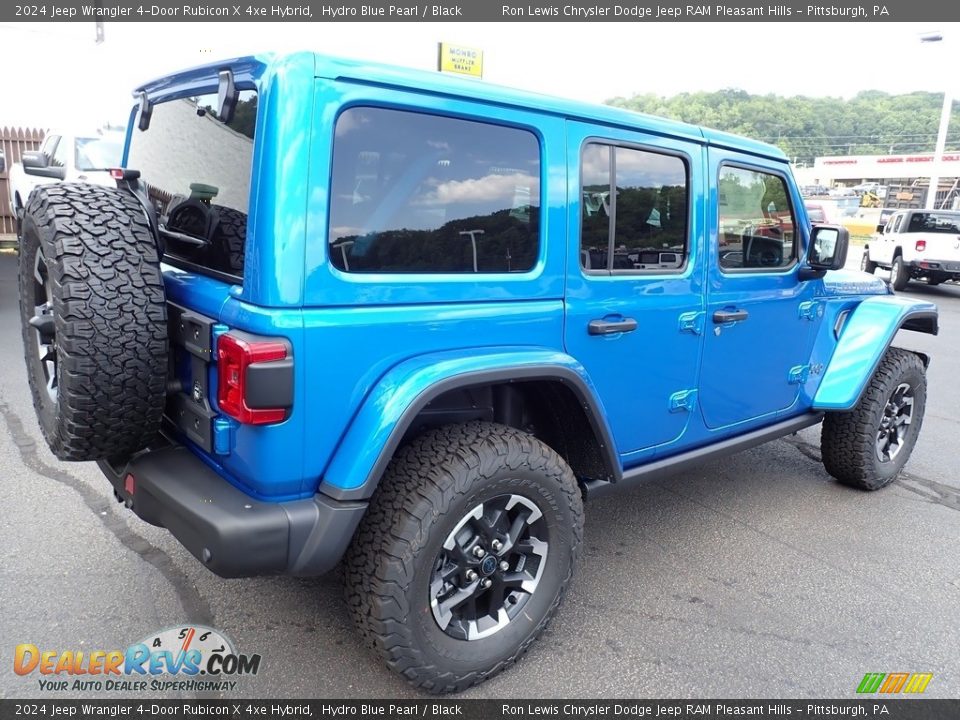 2024 Jeep Wrangler 4-Door Rubicon X 4xe Hybrid Hydro Blue Pearl / Black Photo #6