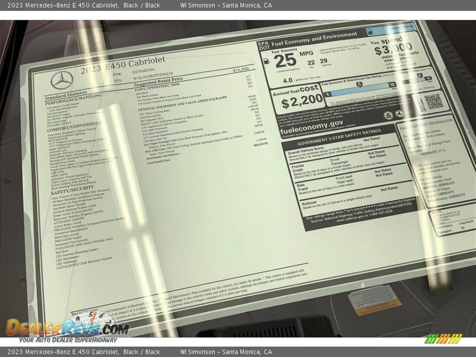 2023 Mercedes-Benz E 450 Cabriolet Black / Black Photo #13