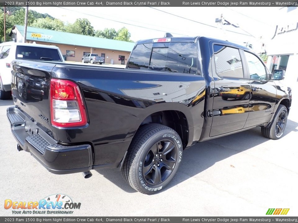 2023 Ram 1500 Big Horn Night Edition Crew Cab 4x4 Diamond Black Crystal Pearl / Black Photo #7