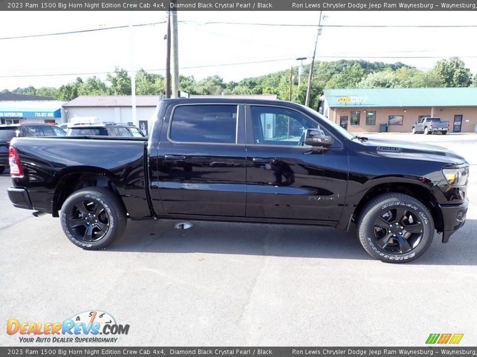 2023 Ram 1500 Big Horn Night Edition Crew Cab 4x4 Diamond Black Crystal Pearl / Black Photo #8