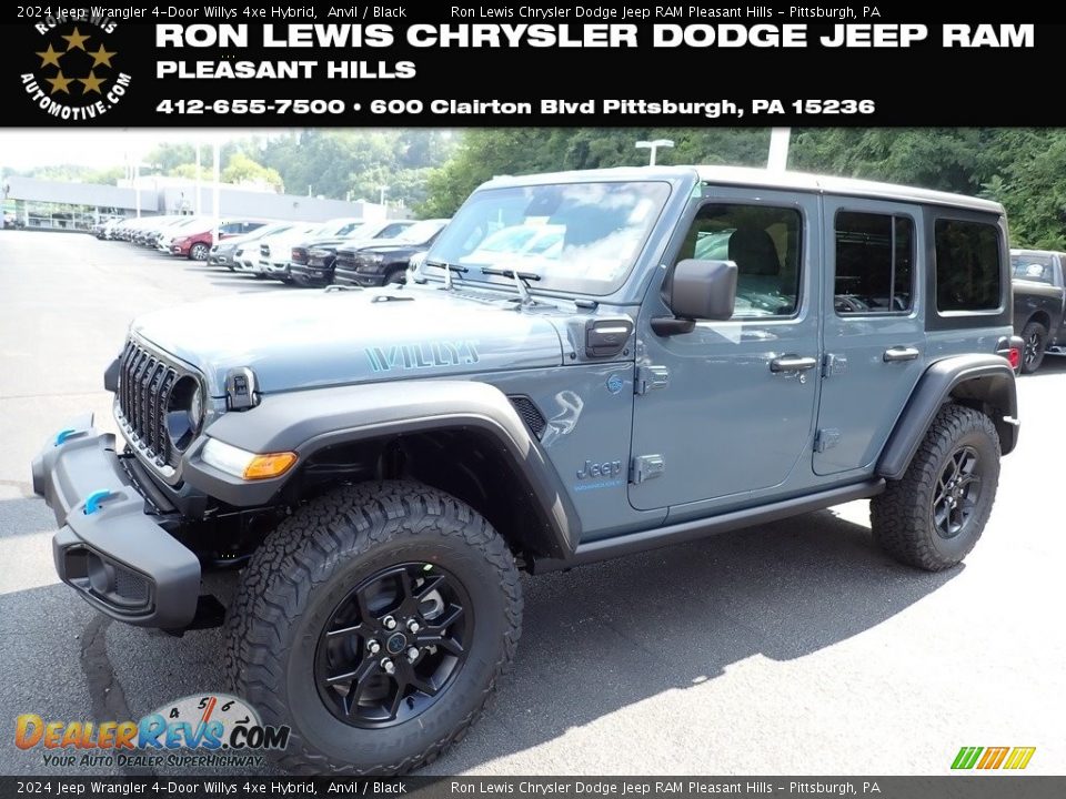 2024 Jeep Wrangler 4-Door Willys 4xe Hybrid Anvil / Black Photo #1