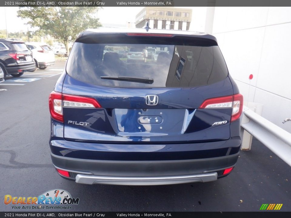 2021 Honda Pilot EX-L AWD Obsidian Blue Pearl / Gray Photo #7