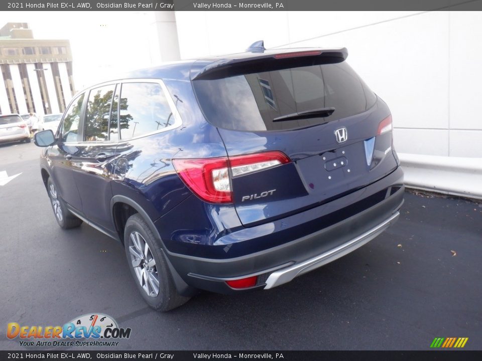 2021 Honda Pilot EX-L AWD Obsidian Blue Pearl / Gray Photo #8