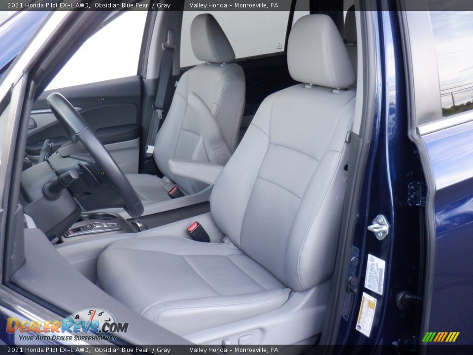 2021 Honda Pilot EX-L AWD Obsidian Blue Pearl / Gray Photo #14