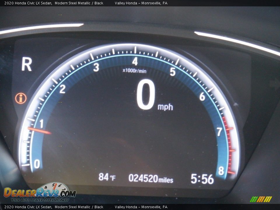 2020 Honda Civic LX Sedan Modern Steel Metallic / Black Photo #28