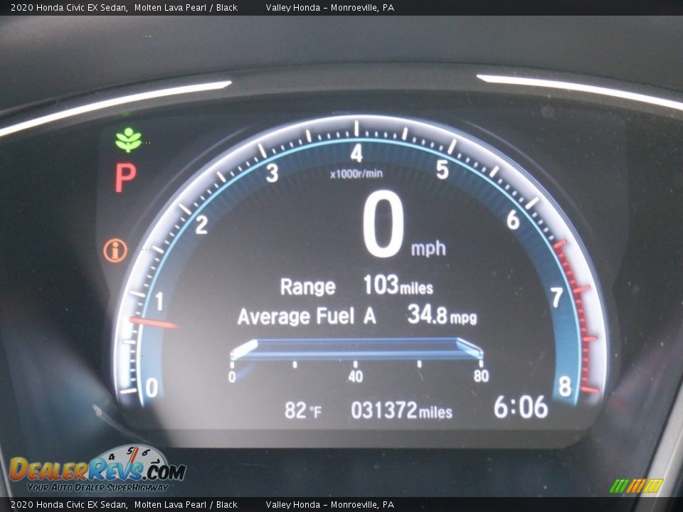 2020 Honda Civic EX Sedan Molten Lava Pearl / Black Photo #32