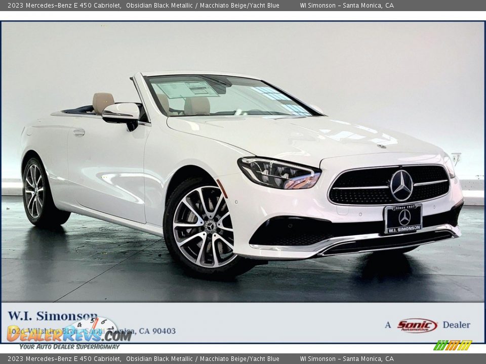 2023 Mercedes-Benz E 450 Cabriolet Obsidian Black Metallic / Macchiato Beige/Yacht Blue Photo #1