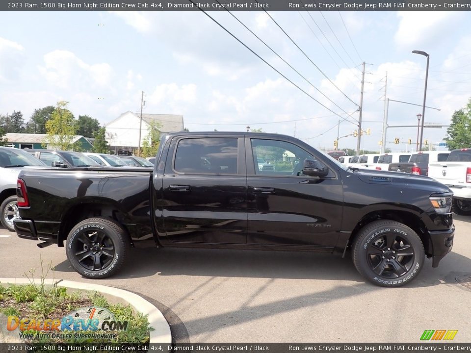 2023 Ram 1500 Big Horn Night Edition Crew Cab 4x4 Diamond Black Crystal Pearl / Black Photo #6