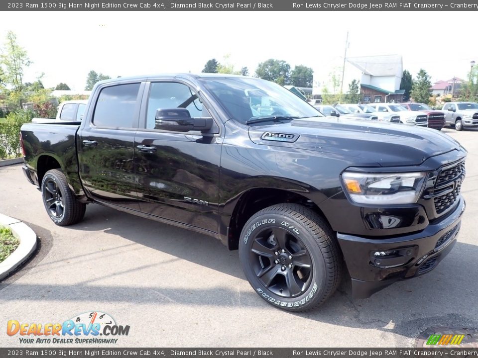 2023 Ram 1500 Big Horn Night Edition Crew Cab 4x4 Diamond Black Crystal Pearl / Black Photo #7