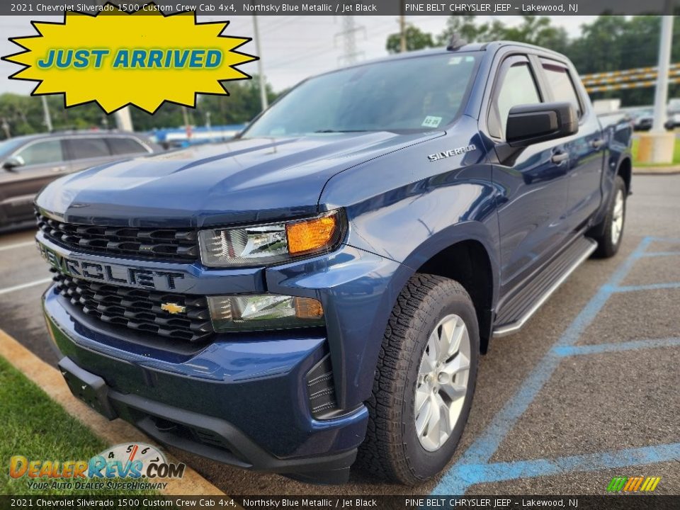 2021 Chevrolet Silverado 1500 Custom Crew Cab 4x4 Northsky Blue Metallic / Jet Black Photo #1