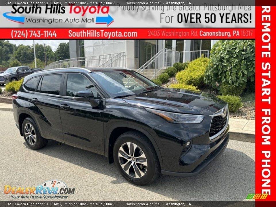 2023 Toyota Highlander XLE AWD Midnight Black Metallic / Black Photo #1