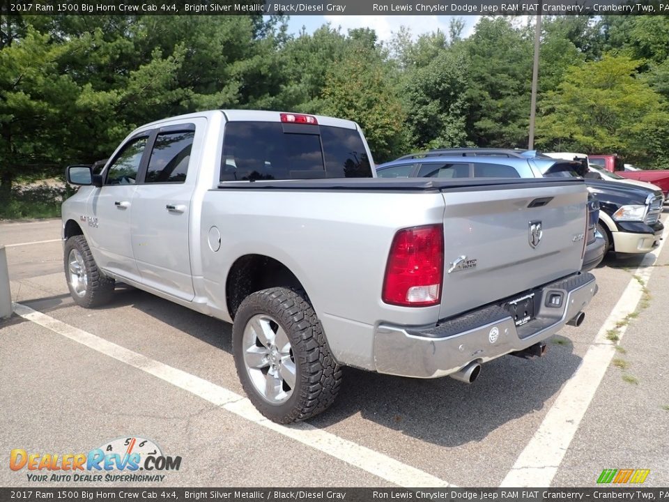 2017 Ram 1500 Big Horn Crew Cab 4x4 Bright Silver Metallic / Black/Diesel Gray Photo #4