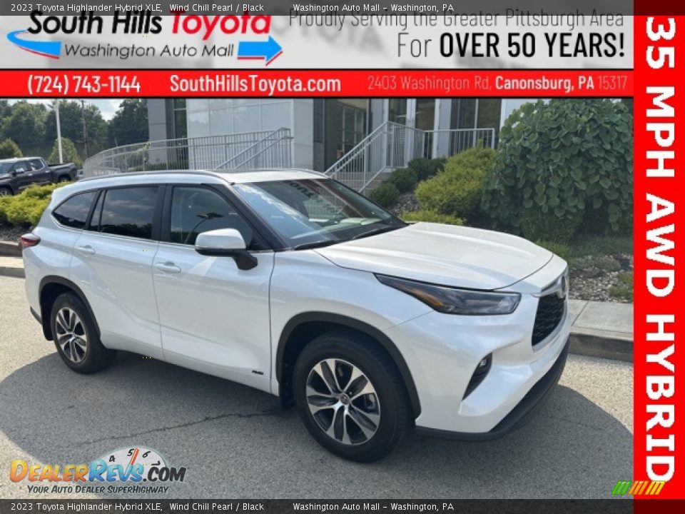 2023 Toyota Highlander Hybrid XLE Wind Chill Pearl / Black Photo #1
