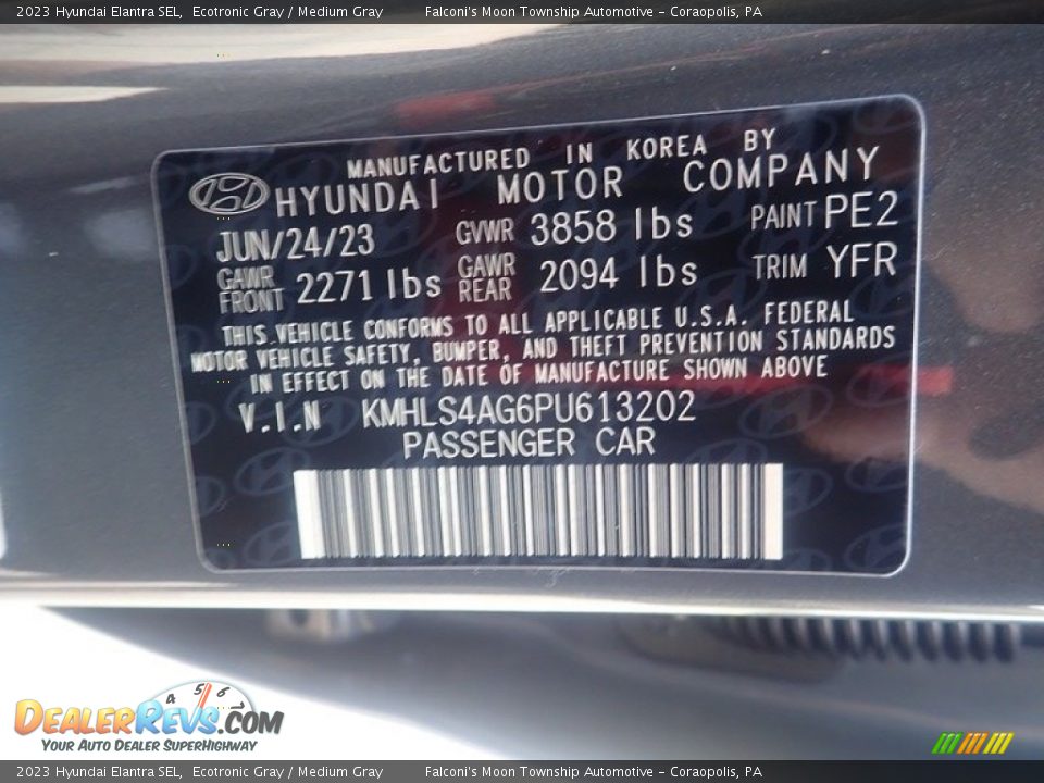 2023 Hyundai Elantra SEL Ecotronic Gray / Medium Gray Photo #18