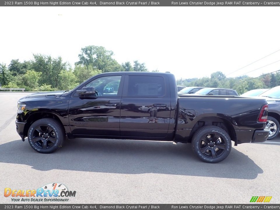 2023 Ram 1500 Big Horn Night Edition Crew Cab 4x4 Diamond Black Crystal Pearl / Black Photo #2