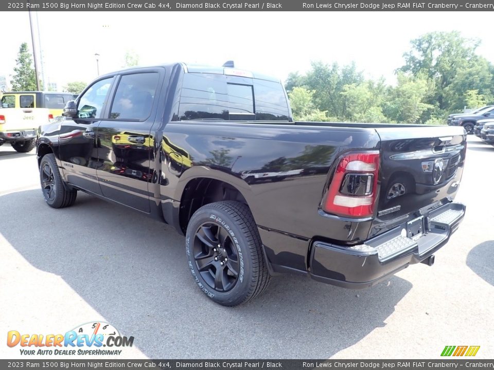 2023 Ram 1500 Big Horn Night Edition Crew Cab 4x4 Diamond Black Crystal Pearl / Black Photo #3