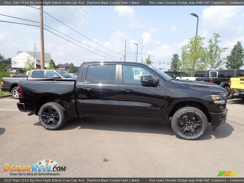 2023 Ram 1500 Big Horn Night Edition Crew Cab 4x4 Diamond Black Crystal Pearl / Black Photo #6