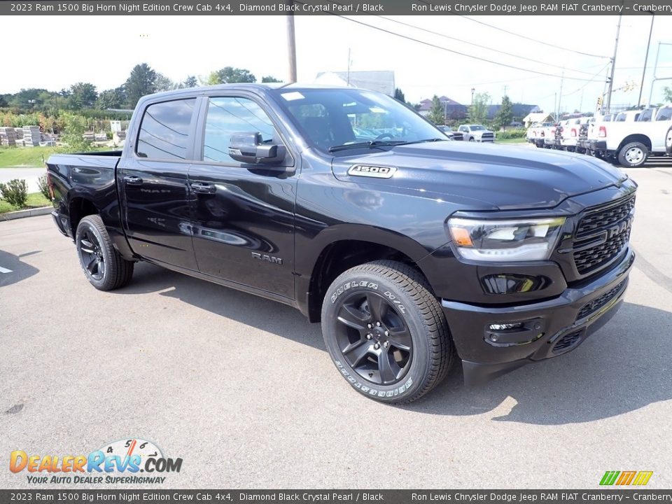 2023 Ram 1500 Big Horn Night Edition Crew Cab 4x4 Diamond Black Crystal Pearl / Black Photo #7