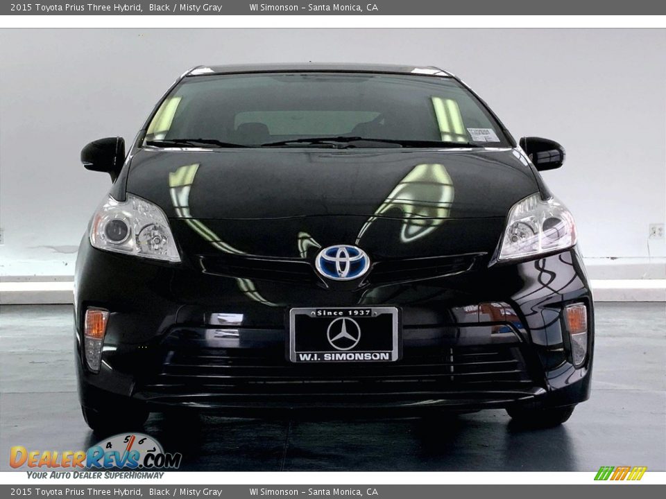 2015 Toyota Prius Three Hybrid Black / Misty Gray Photo #2