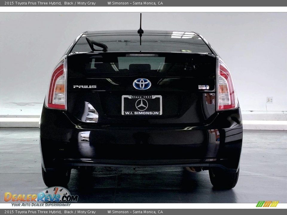 2015 Toyota Prius Three Hybrid Black / Misty Gray Photo #3