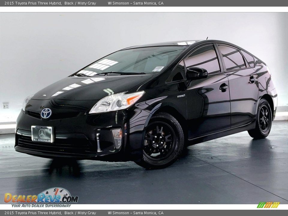 2015 Toyota Prius Three Hybrid Black / Misty Gray Photo #12