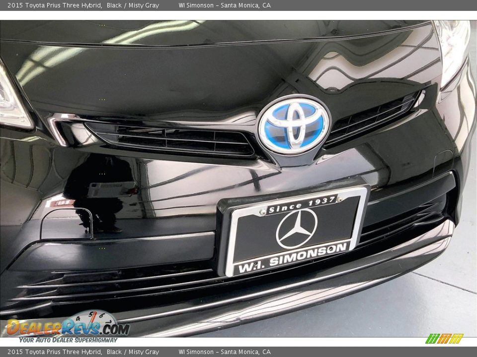 2015 Toyota Prius Three Hybrid Black / Misty Gray Photo #30