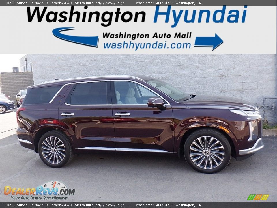 2023 Hyundai Palisade Calligraphy AWD Sierra Burgundy / Navy/Beige Photo #2