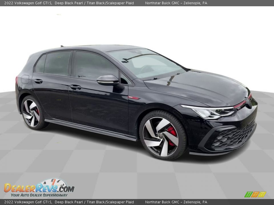 2022 Volkswagen Golf GTI S Deep Black Pearl / Titan Black/Scalepaper Plaid Photo #2