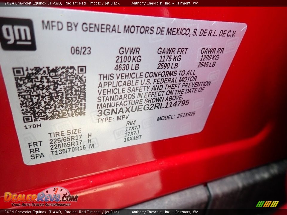 2024 Chevrolet Equinox LT AWD Radiant Red Tintcoat / Jet Black Photo #15