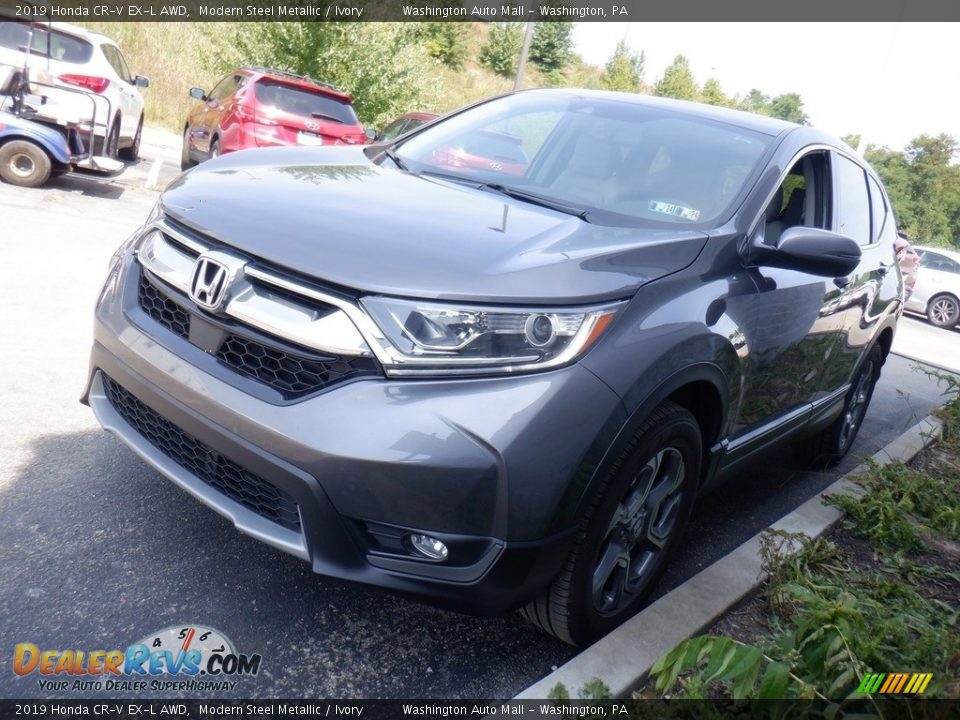 2019 Honda CR-V EX-L AWD Modern Steel Metallic / Ivory Photo #6